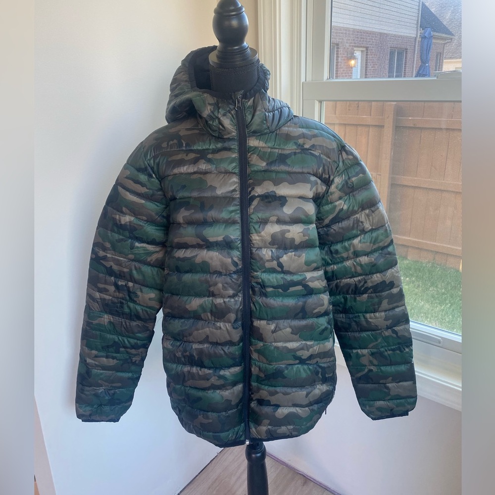 BOOHOO streetwear style camo winter puffer jacket